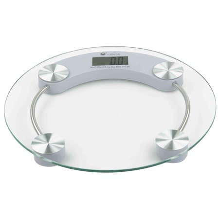 HOME BASICS Round Glass Bathroom Scale BS41133
